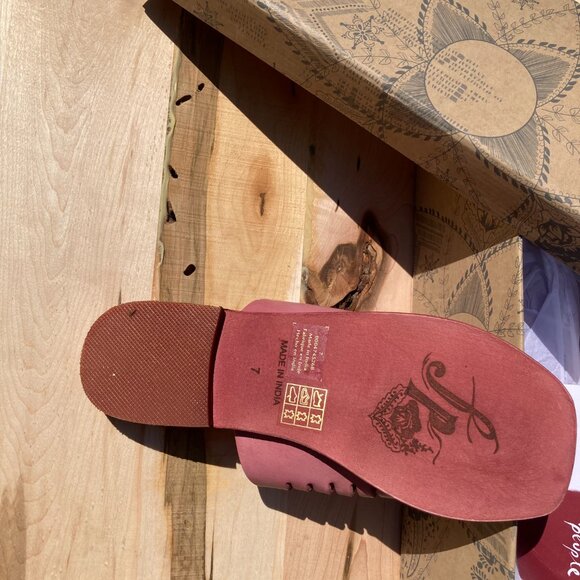 NEW Free People  Slice of Sun fine leathers Sandals in watermelon for women 3J2 - Picture 7 of 12